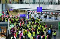 24-hour strike by German trade union Verdi in Frankfurt