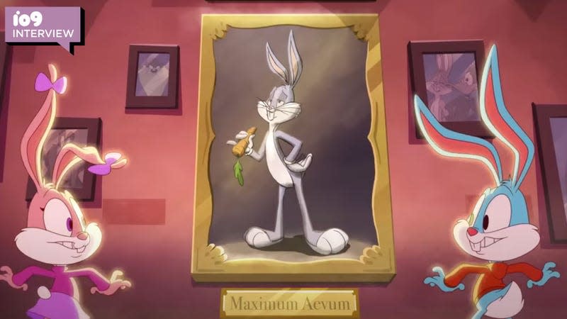 Babs and Buster Bunny look at Bugs Bunny Portrait