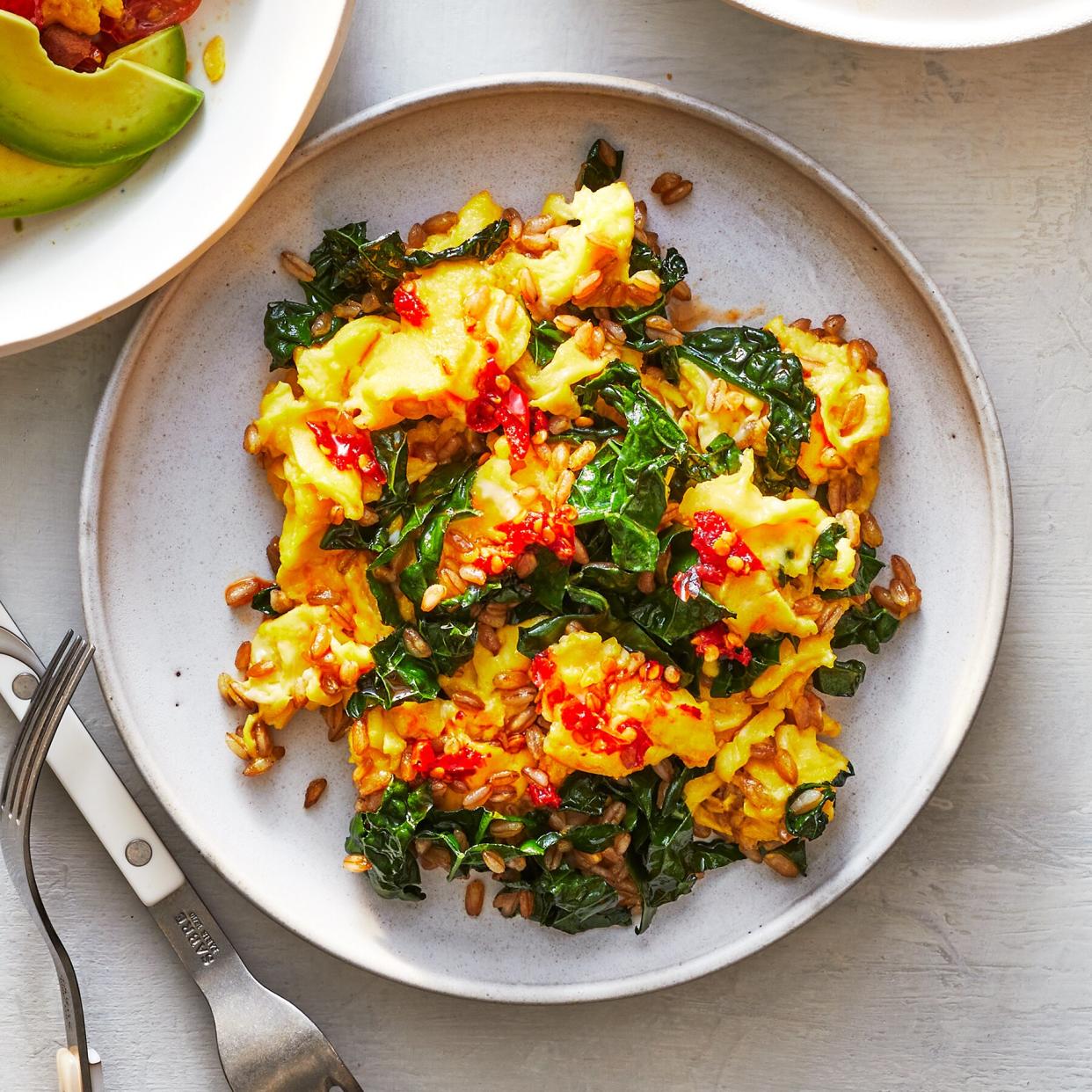 Grains and greens scramble recipe