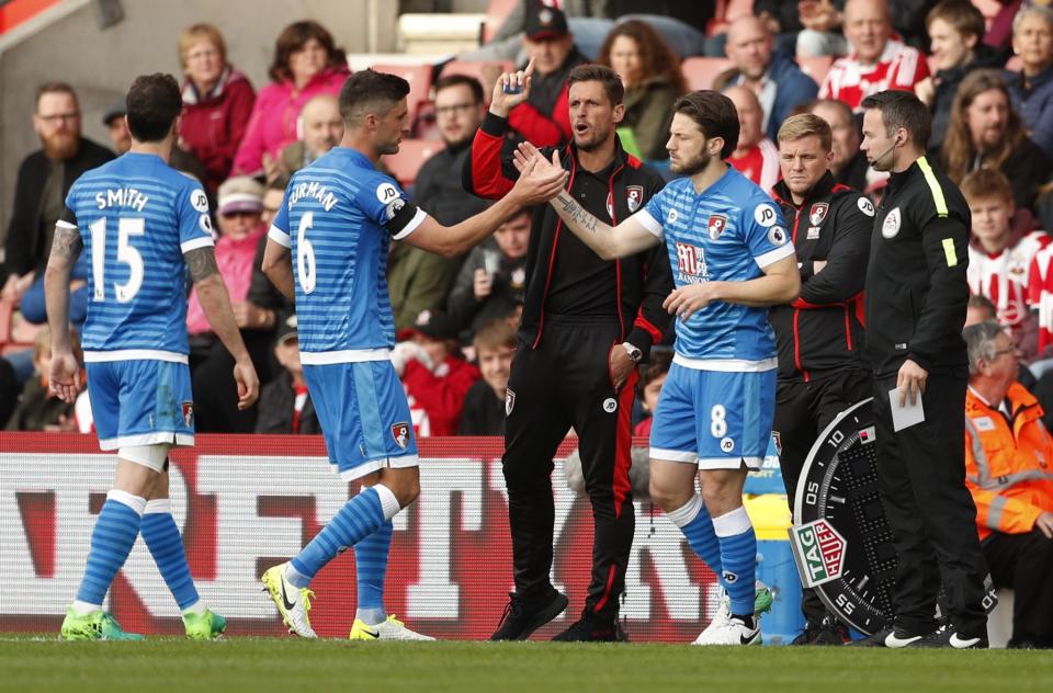 <p>Bournemouth’s Harry Arter comes on as a substitute to replace Andrew Surman </p>