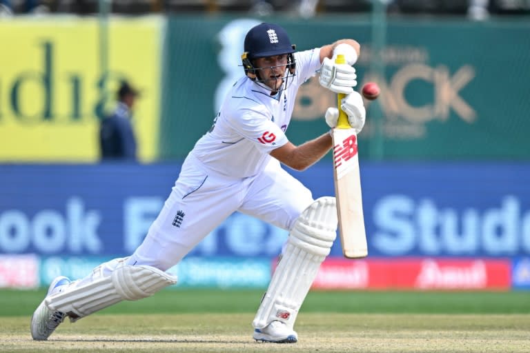 England's Joe Root plays a shot during the first day of the fifth and last Test (Sajjad HUSSAIN)