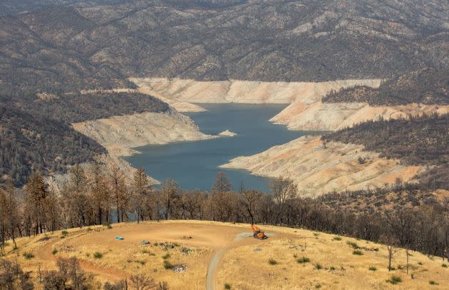 Lake Oroville, California's second largest water reservoir, is at 23% capacity, a historically low level. (Photo: George Rose via Getty Images)