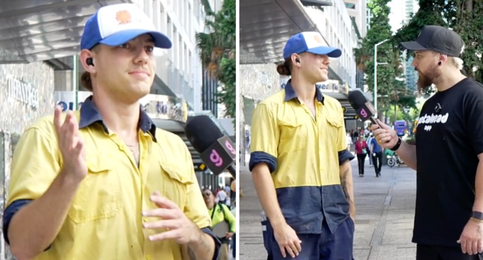 Apprentice tradie being interviewed