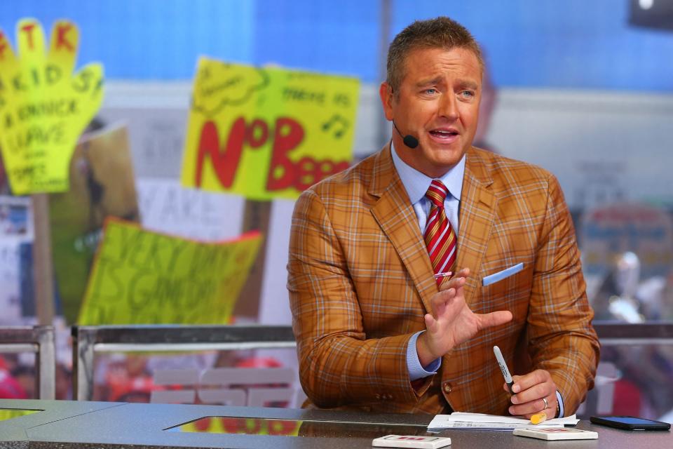 Kirk Herbstreit was much more forgiving to Baker Mayfield than Tennessee’s Rashaan Gaulden. (Photo by Mike Stobe/Getty Images)