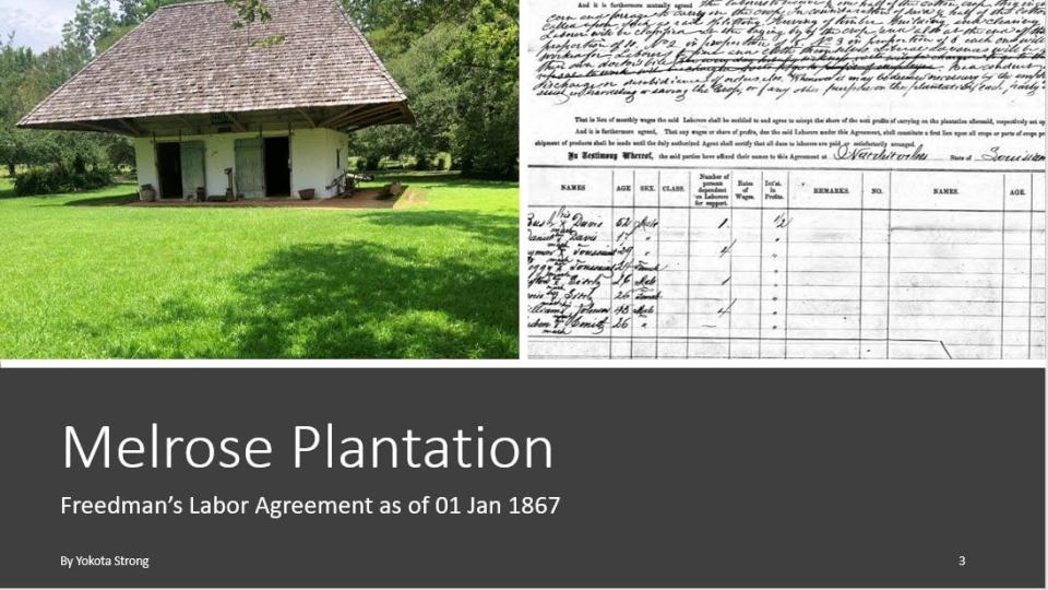 Genealogist Yokota Strong said he was surprised to learn that two of his former enslaved great-grandfathers were sharecroppers at a Black-owned Melrose Plantation in Louisiana.  Credit: Ancestry.com