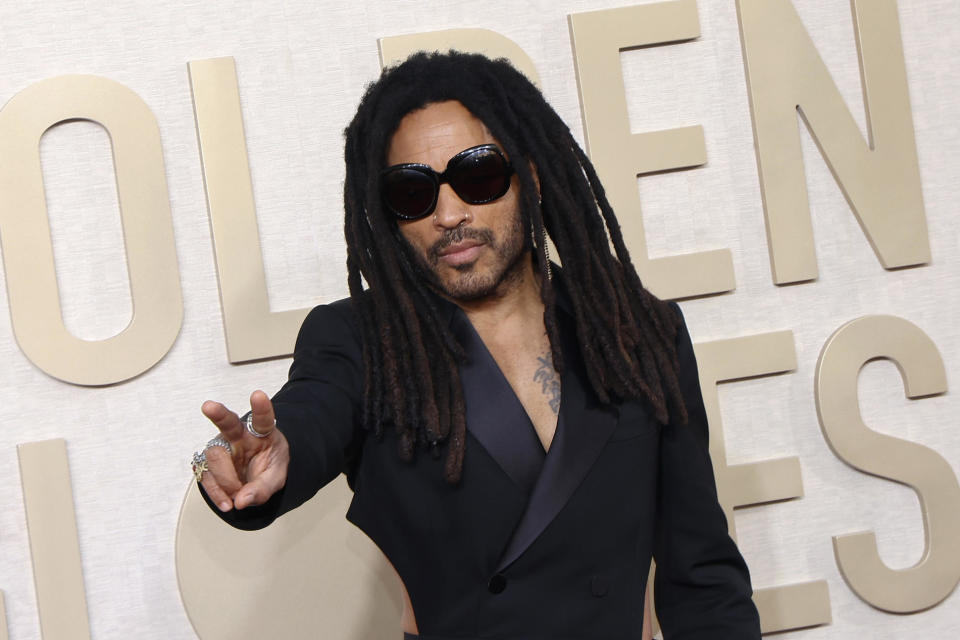 Lenny Kravitz at the 81st Golden Globe Awards. / Credit: Tommaso Boddi/Golden Globes 2024/Golden Globes 2024 via Getty Images