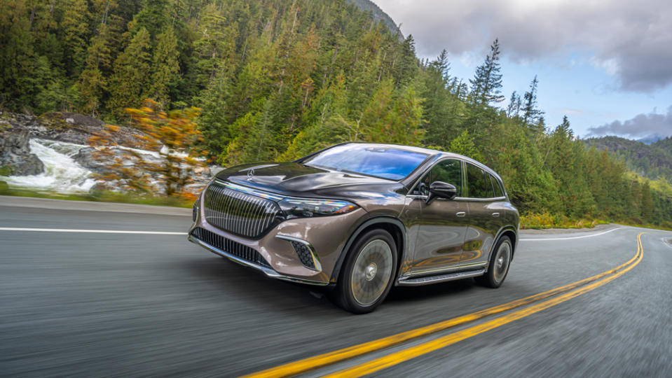 Driving the 2024 Mercedes-Maybach EQS 680 SUV.