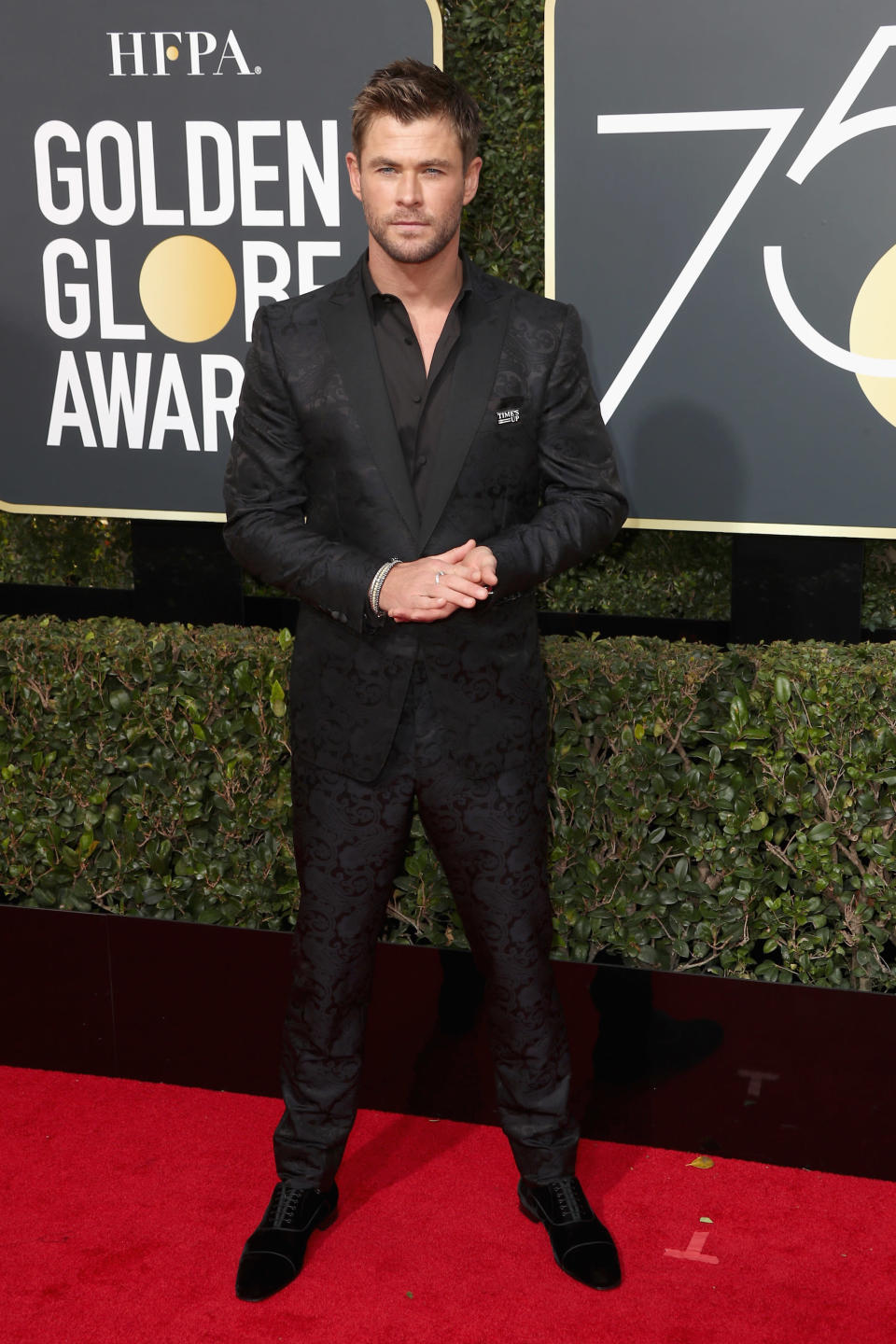 <p>The Aussie actor worked a great, all-black look. <em>[Photo: Getty]</em> </p>