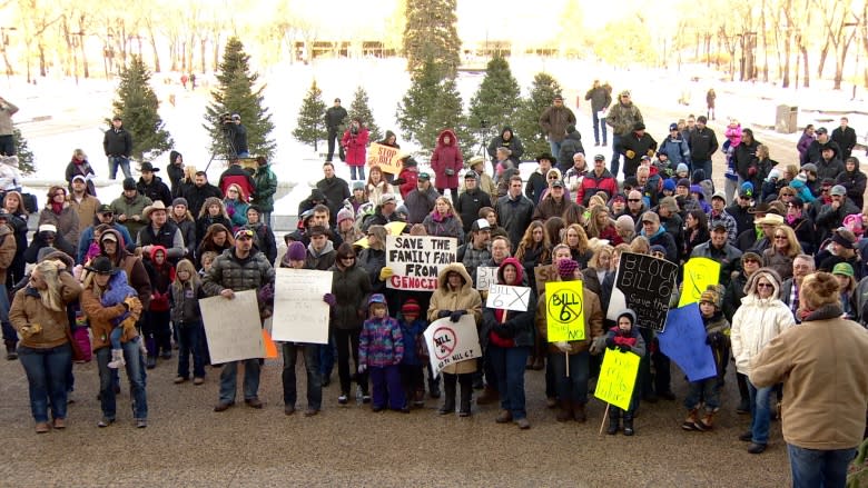 Farmers protest plan for mandatory WCB coverage at Alberta legislature