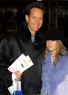 Richard E. Grant and daughter at the London premiere of Warner Brothers' Harry Potter and The Sorcerer's Stone