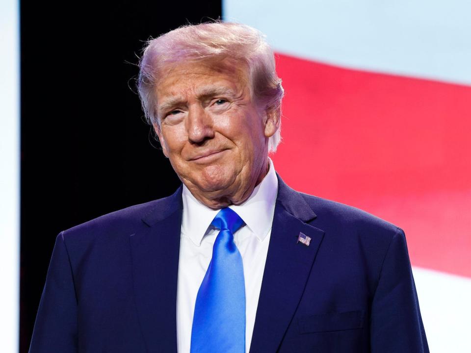 Republican presidential candidate and former President Donald Trump arrives to address the Pray Vote Stand Summit at the Omni Shoreham Hotel on September 15, 2023 in Washington, DC.