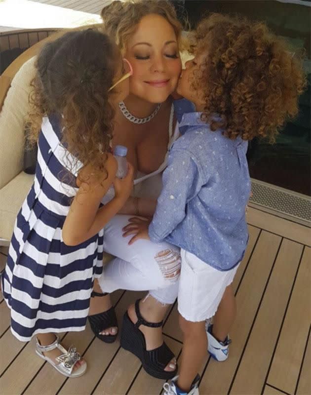 Mariah with her kids, Moroccan and Monroe. Source: Instagram