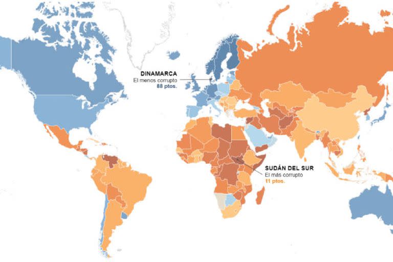 La Argentina no alcanzó la media mundial en el ranking de transparencia