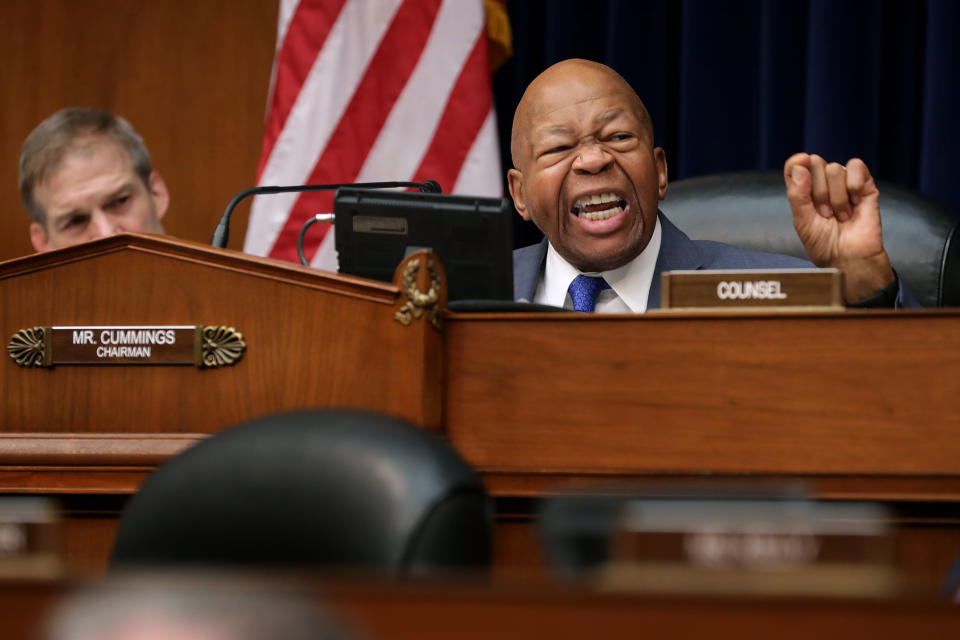 Rep. Elijah Cummings (D-Md.), chairman of the House oversight committee, presides over the Michael Cohen hearing Wednesday. (Photo: Chip Somodevilla via Getty Images)