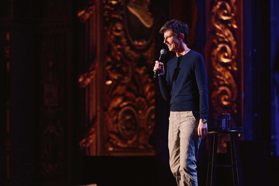 Comedian Tig Notaro in her new comedy special, "Hello Again," premiering March 26 on Prime Video.