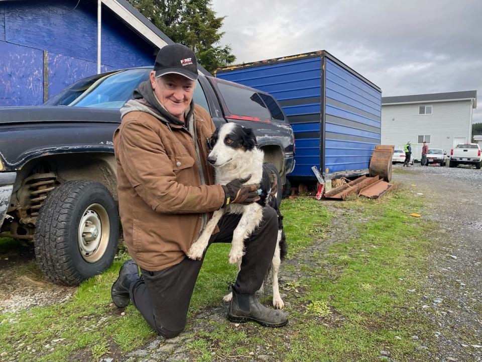 Dave Patterson says his dog Molly jumped into a ditch that appeared to be contaminated with oil.