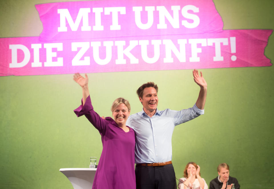 Katharina Schulze und Ludwig Hartmann könnten die bayerischen Grünen in ihre erste Regierungsbeteiligung führen (Bild: dpa)