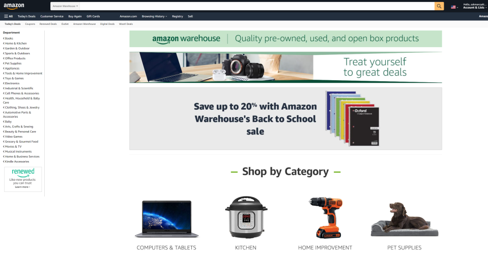 As the name suggests, Amazon Warehouse offers deals on used, open-box or refurbished products. Many of these items qualify for Prime or free shipping and are covered by Amazon’s return policy.
