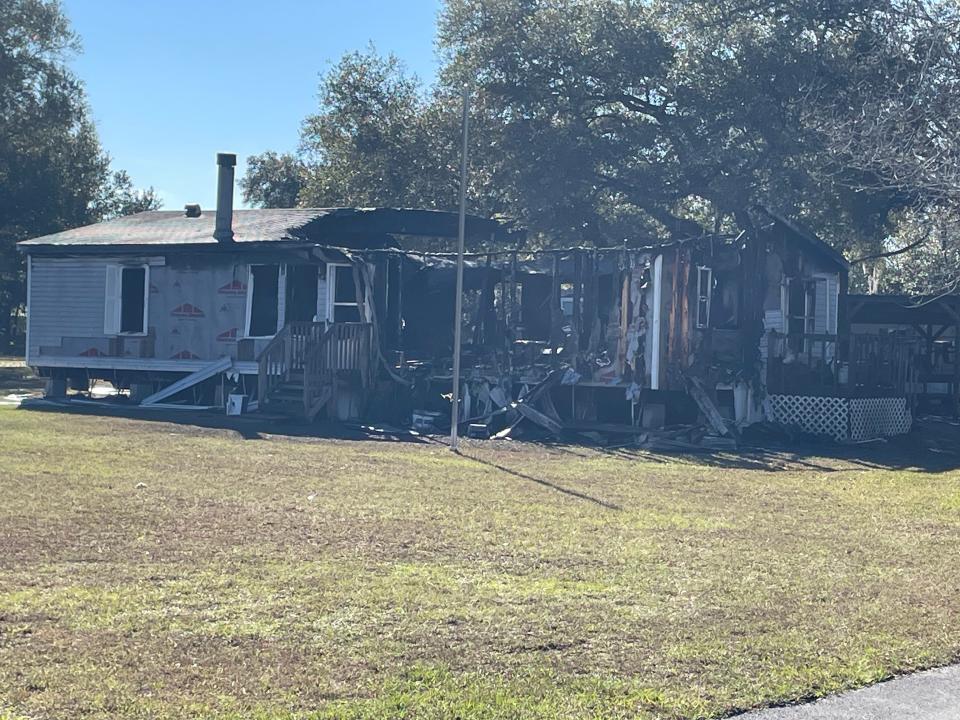 This is a picture of what's left of the mobile home that caught fire and claimed the life of Leroy Edward Berka the morning of Jan. 30, 2024.