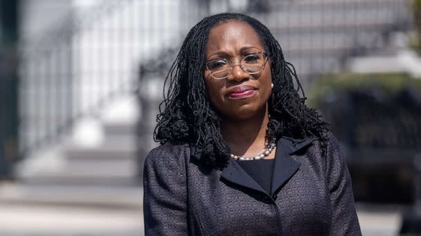 PHOTO: Judge Ketanji Brown Jackson listens during an event the White House, April 8, 2022, in Washington, D.C. (Anadolu Agency via Getty Images, FILE)