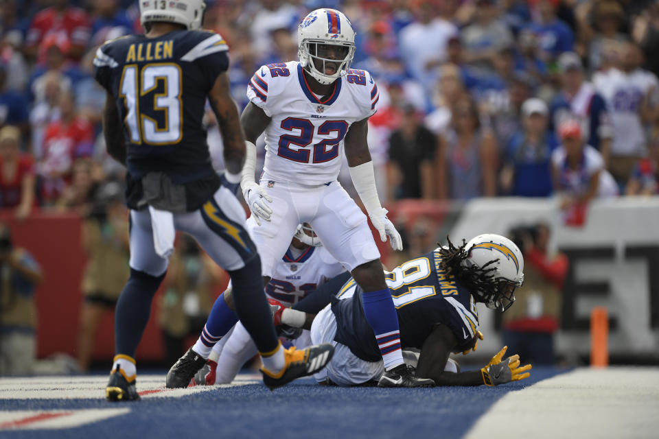 This game, in Week 2 of the 2018 season, was the last of Vontae Davis' NFL career. He realized in the first half that it was time to retire and left the stadium at halftime. (AP)