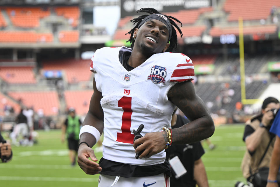 New York Giants wide receiver Malik Nabers is off to a great start this season. (AP Photo/David Richard)