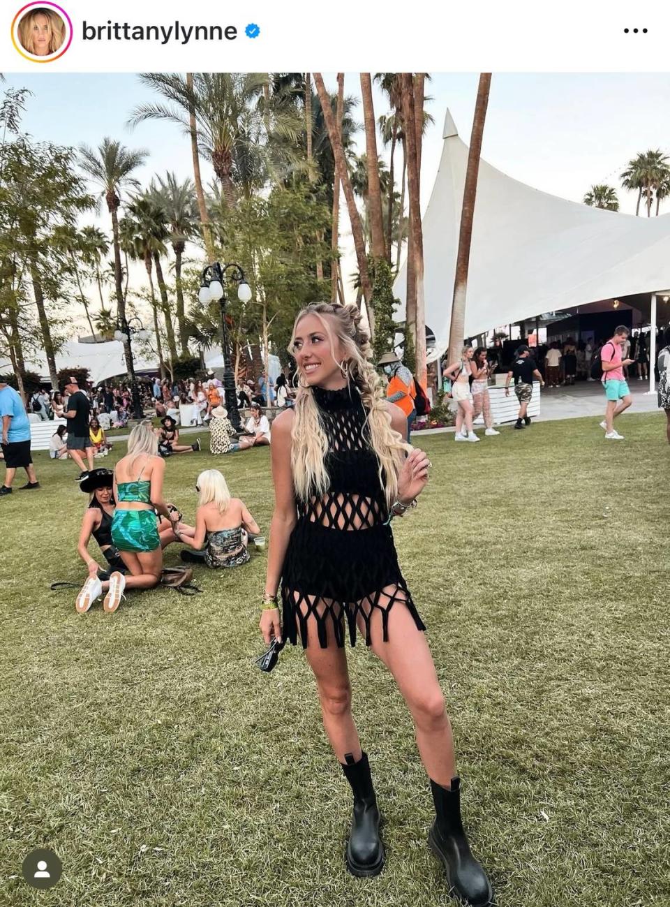 Then-newlywed Brittany Mahomes at the Coachella music festival in April 2022.