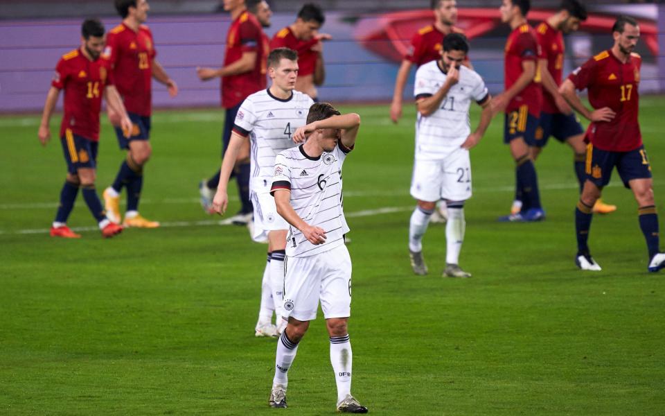 Florian Neuhaus of Germany reacts during the UEFA Nations League group stage match between Spain and Germany  - GETTY IMAGES