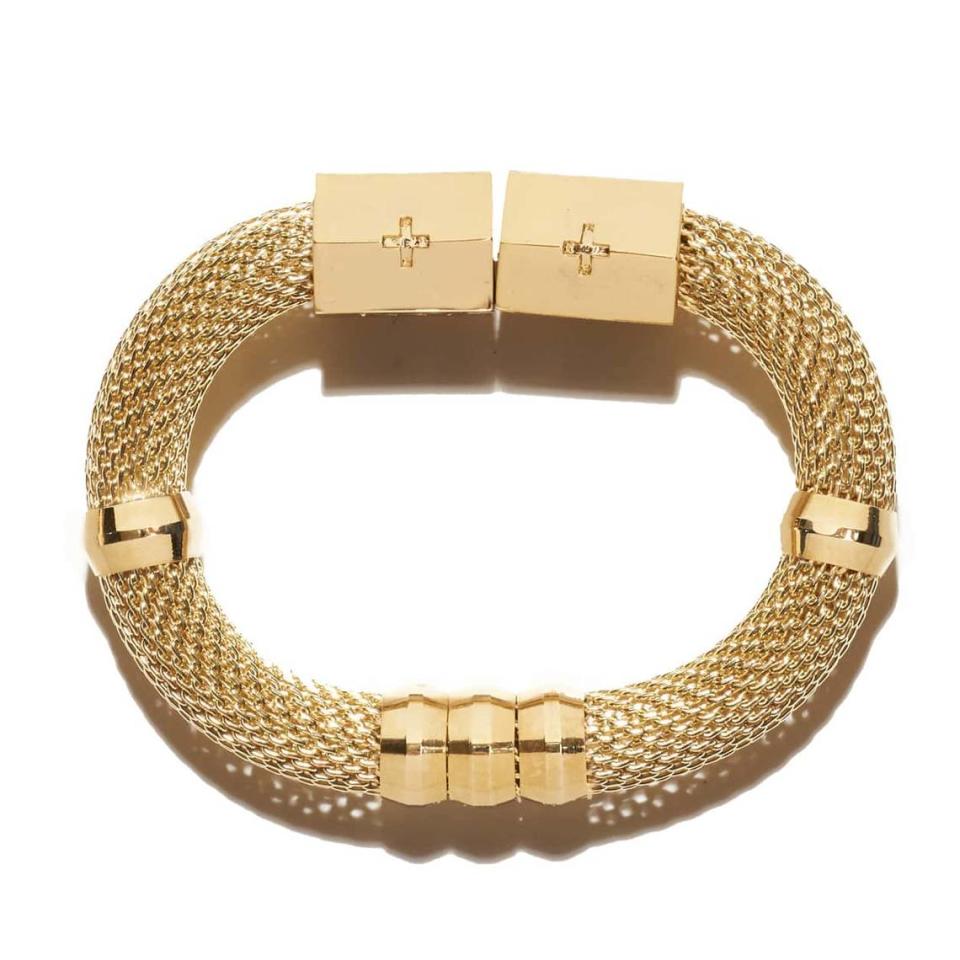 The mesh classic gold everything bracelet is a Holst + Lee best-seller, according to designer Natalie Holst. First lady Jill Biden was recently spotted wearing it.