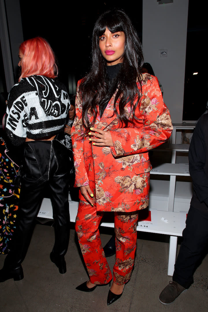 Jameela Jamil at the Jeremy Scott September 2019 show during NYFW