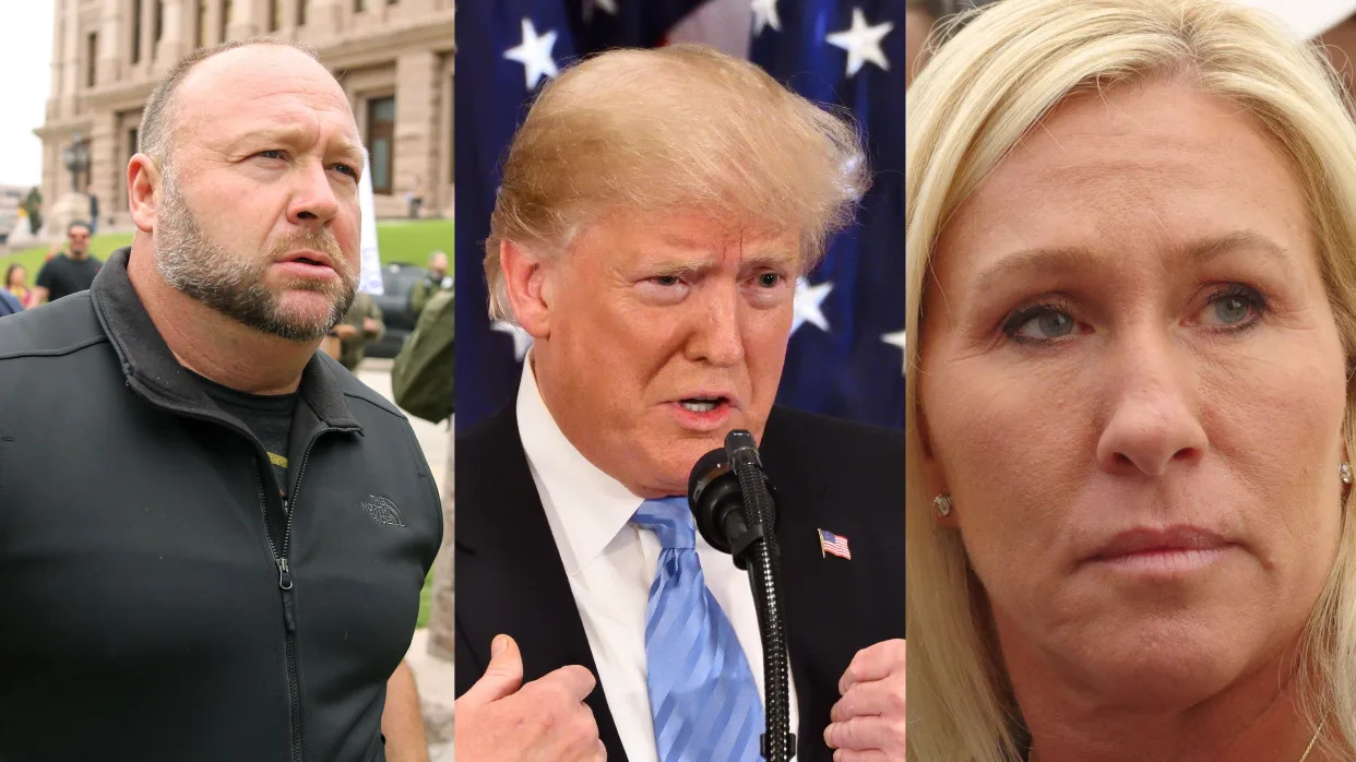 Alex Jones, Donald Trump, and Marjorie Taylor Greene