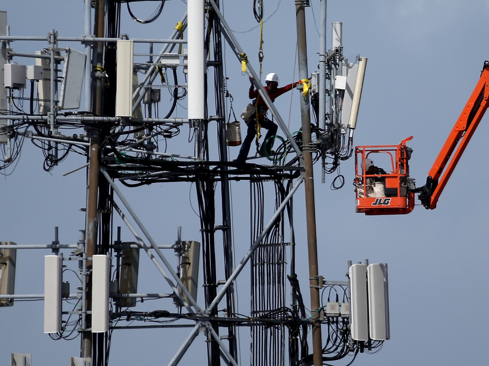 Cell tower worker