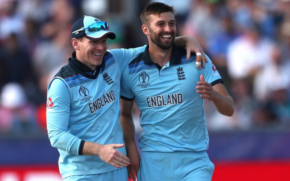 England captain Eoin Morgan and Mark Wood are headed for a World Cup semi-final at Edgbaston on Thursday, July 11  - Action Images via Reuters