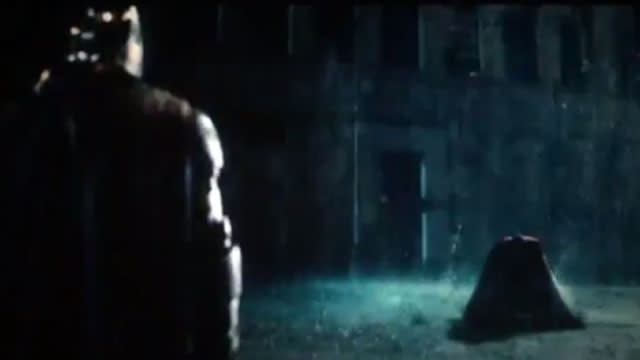 <strong>UPDATE:</strong> <em>One day after the Batman v. Superman trailer leaked online, Zack Snyder tweeted the official two-minute teaser trailer. You can watch the official trailer below. </em> It's only been a few days since director Zack Snyder revealed that the <em>Batman v. Superman </em>trailer would debut in select IMAX theaters on April 20, and after it was leaked on the Internet (and removed), the director has officially released the highly-anticipated footage. One question we had when first viewing the trailer was: Where's Batman?! #BatmanvSuperman #NotBlurry #NotPirated https://t.co/6twr1oFBvr— ZackSnyder (@ZackSnyder) April 17, 2015 <strong>PHOTOS: 7 Sexiest Superman Stars</strong> The two-minute trailer is everything you'd expect from a Christopher Nolan-produced film. While it is heavy on the scenes with Henry Cavill's Superman, there are a few glimpses of Ben Affleck's Batman. After all, his name does come first in the movie title. The trailer picks up where <em>Man of Steel </em>left off and shows that Superman is having some trouble with his public persona. While neither caped-crusader speaks until the end, most of the trailer includes news pundits commenting over images of Superman, and questioning his motives. One pundit points out, "Is it really surprising that the most powerful man in the world should be a figure in controversy?" Warner Bros. "We as a population on this planet have been looking for a savior," another man is heard saying. "Maybe he's just a guy trying to do the right thing," someone else says. Warner Bros. Opposing that opinion, the next pundit voice says, "Human beings have a terrible track record of following people with great power." <strong> NEWS: Ben Affleck to His 'Batman' Critics -- I Can Do This </strong> A woman chimes in, "The world has been so caught up with what he can do that no one has asked what he should do." Cameras then zoom into a statue where someone has spray painted "False God." It's not until a minute into the trailer that Affleck pops up looking ready to don the Dark Knight suit. Warner Bros. He's next seen suited up and standing on tall buildings, only to later confront Superman at the very end of the trailer. Warner Bros. <em> Batman v. Superman: Dawn of Justice</em> hits theaters on March 25, 2016, and you can watch the official trailer in theaters on Monday, April 20. <em>On this Flashback Friday, check out Michael Keaton's Batman, below.</em>