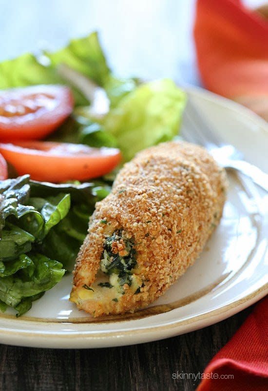 <strong>Get the <a href="http://www.skinnytaste.com/2010/03/spinach-and-feta-stuffed-chicken.html" target="_blank">Spinach and Feta Stuffed Chicken Breasts recipe</a> from Skinny Taste</strong>