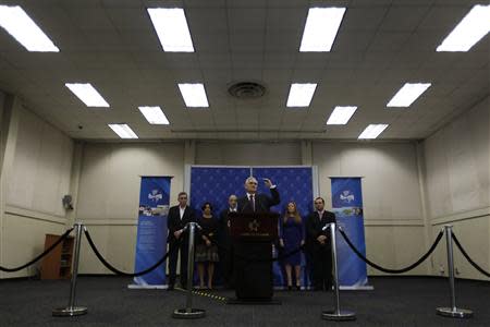 Panama Canal Administrator Jorge Quijano speaks during a news conference in Panama City February 28, 2014. REUTERS/Carlos Jasso