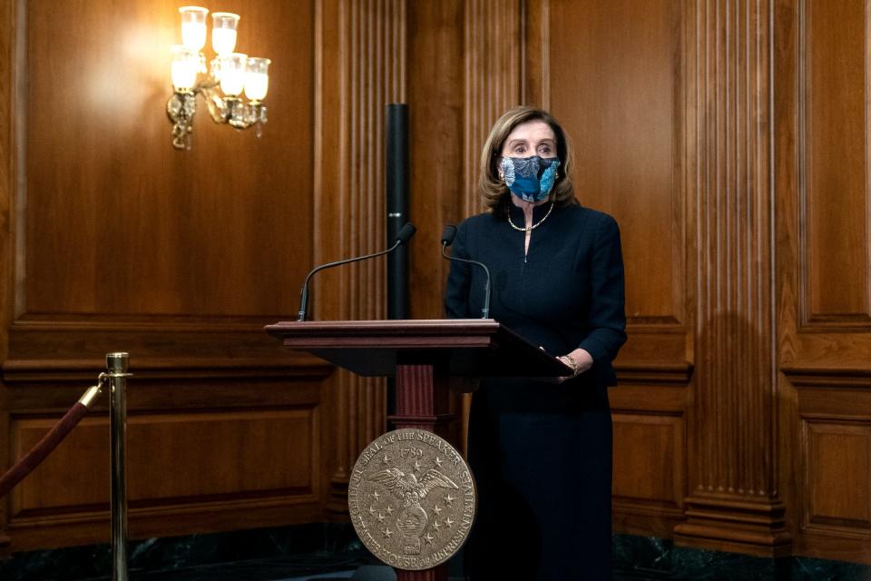 nancy pelosi impeachment dress 2021