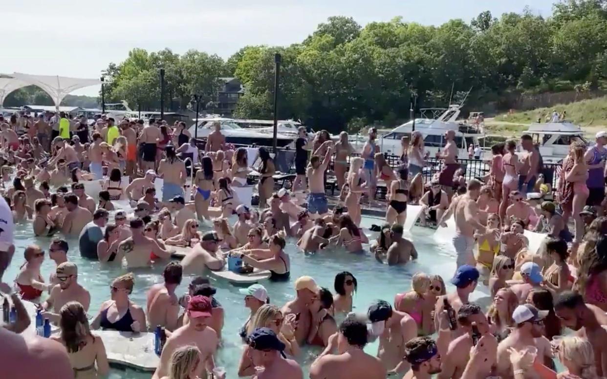 Revelers celebrate Memorial Day weekend at Osage Beach of the Lake of the Ozarks, Missouri - Twitter/Lawler50 /Reuters