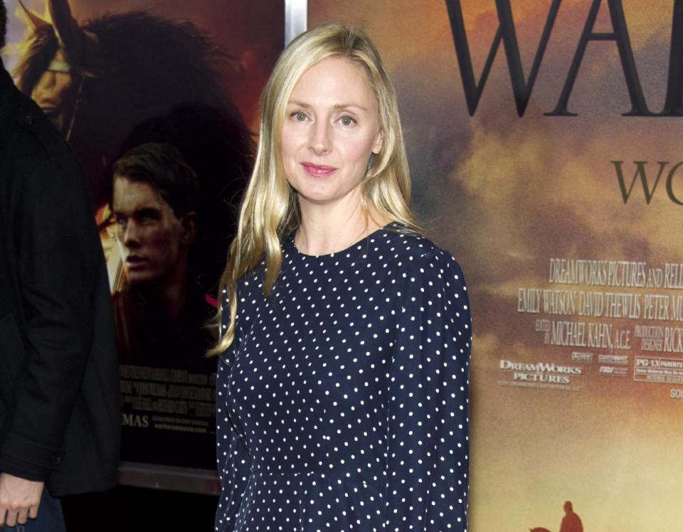 FILE - This Dec. 4, 2011 file photo shows actress Hope Davis at the world premiere of "War Horse", in New York. Davis and Scott Cohen star in the NBC drama "Allegiance," about a CIA analyst who learns his parents are former Russian agents being called back into service. (AP Photo/Charles Sykes, File)