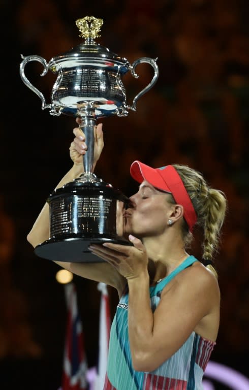 Kerber kisses The Daphne Akhurst Memorial Cup