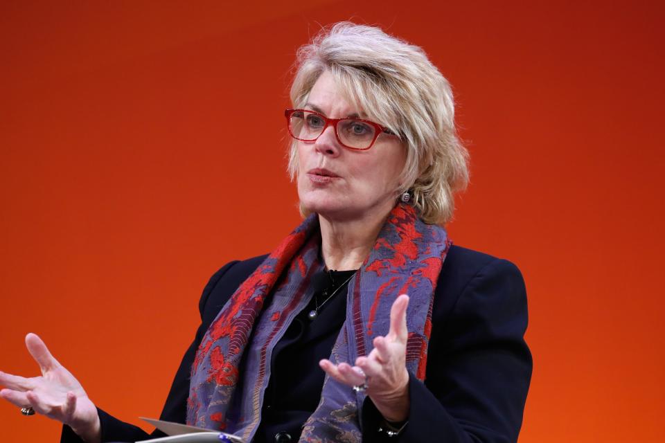 Anne Finucane speaks onstage at the Bloomberg C-Suite Conversation on the Times Center Stage during 2016 Advertising Week New York on September 29, 2016 in New York City. (Photo by John Lamparski/Getty Images for Advertising Week New York)