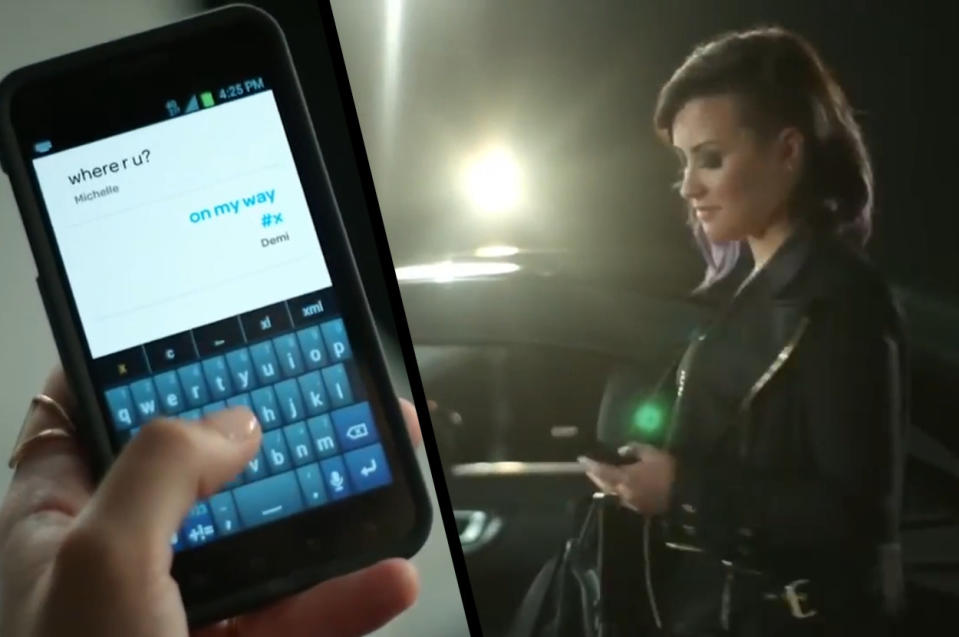 Demi lovato in a don't text and drive campaign