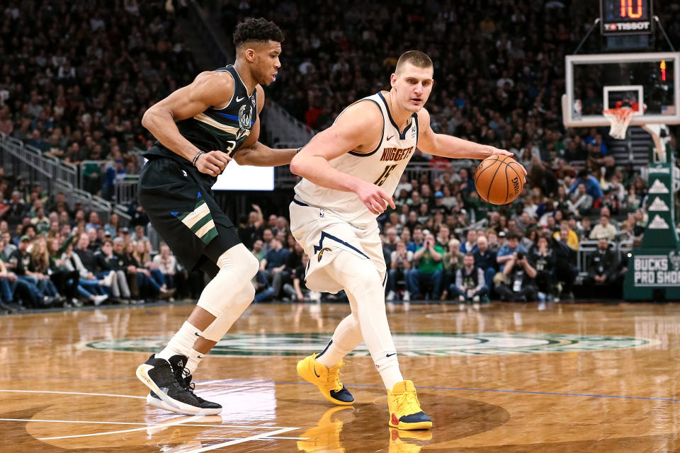 Can MVP candidates Giannis Antetokounmpo and Nikola Jokic lead their teams to a title? (Dylan Buell/Getty Images)