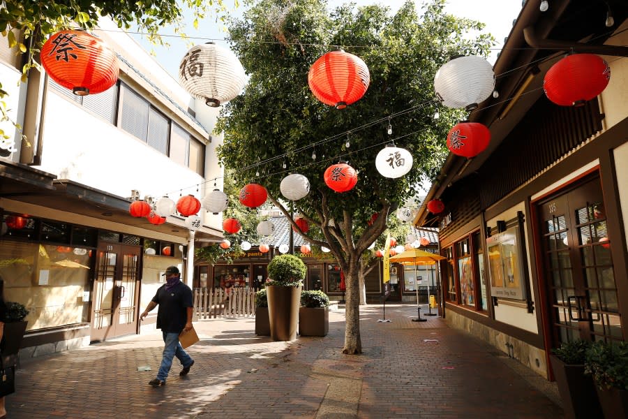 Little Tokyo on Tuesday, May 5, 2020 in Los Angeles. (Getty Images)