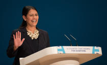 BIRMINGHAM, ENGLAND - OCTOBER 02: Priti Patel, Secretary of State for International Development delivers a speech about Brexit on the first day of the Conservative Party Conference 2016 at the ICC Birmingham on October 2, 2016 in Birmingham, England. On the opening day of the annual party conference, British Prime Minister Theresa May has confirmed that the deadline for triggering Article 50 of the Lisbon Treaty to will be the end of March 2017. (Photo by Matt Cardy/Getty Images)