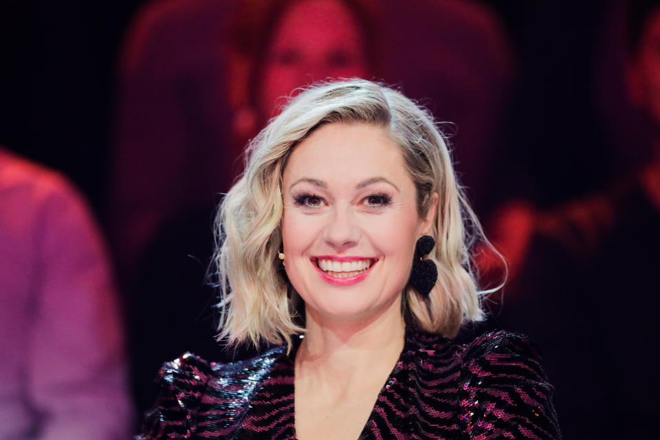 10 March 2020, North Rhine-Westphalia, Cologne: Ruth Moschner sits on stage in the prose seven show "The Masked Singer". Photo: Rolf Vennenbernd/dpa (Photo by Rolf Vennenbernd/picture alliance via Getty Images)