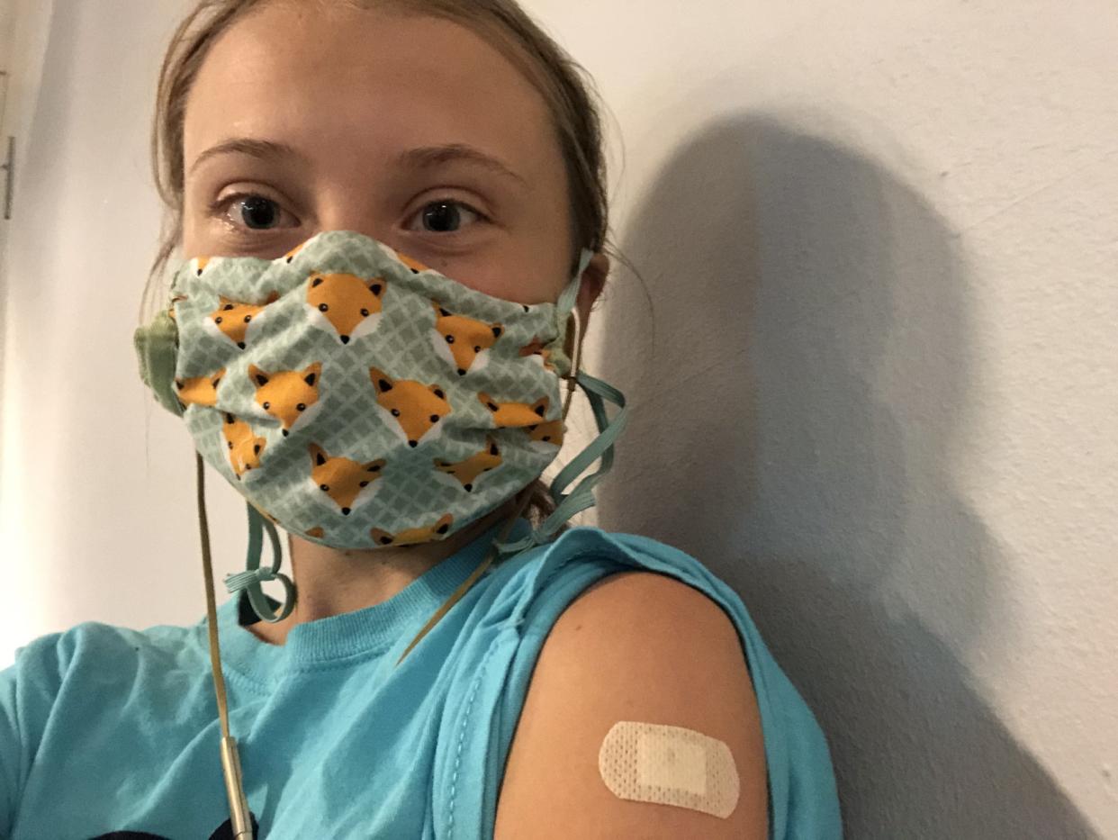 Greta Thunberg hat ihre erste Impfung erhalten (Bild: Greta Thunberg/Twitter)