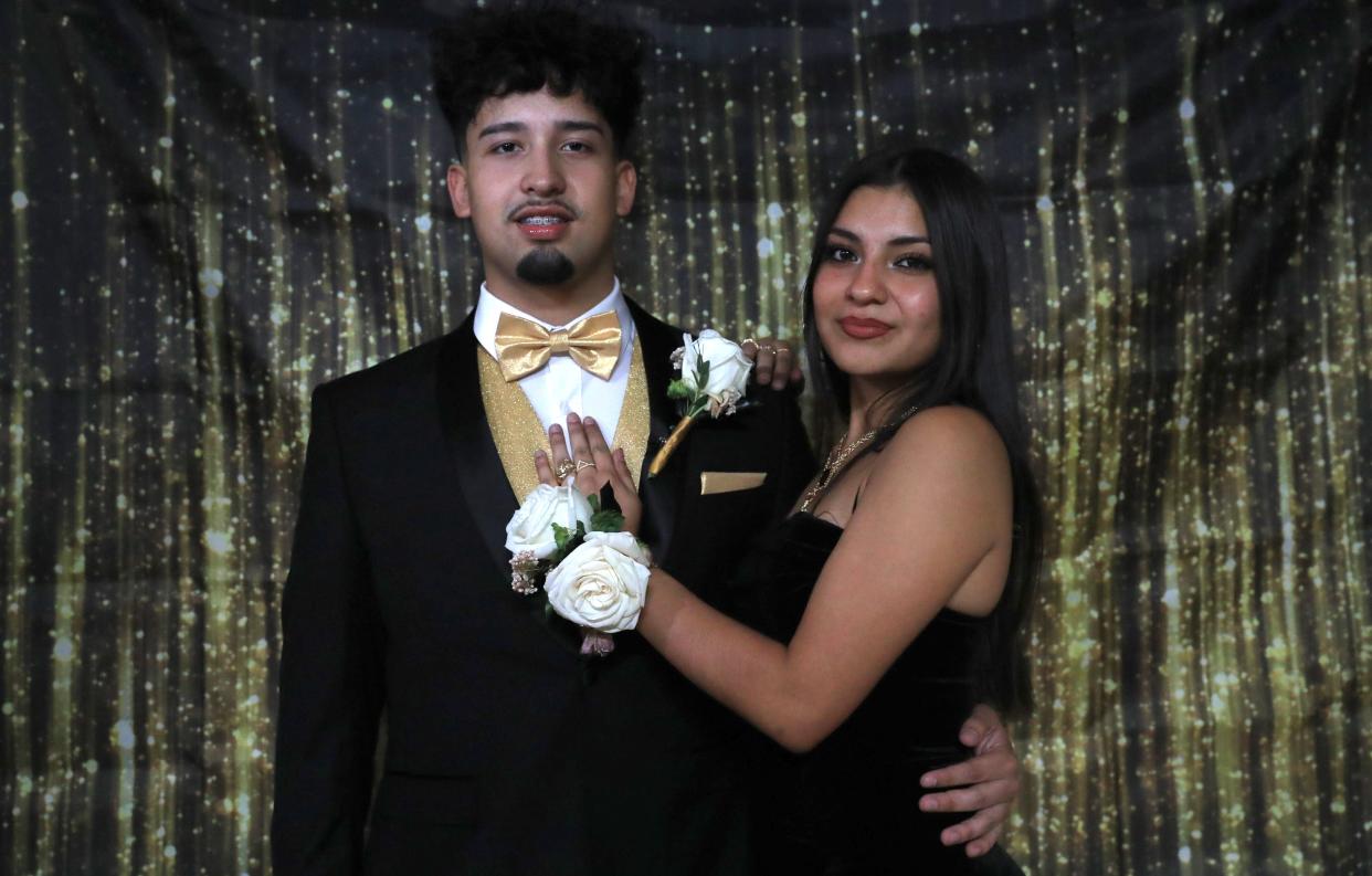 Alazay Gomez and Albert Aranda attend Austin High School’s prom at El Maida Shriners on May 4.