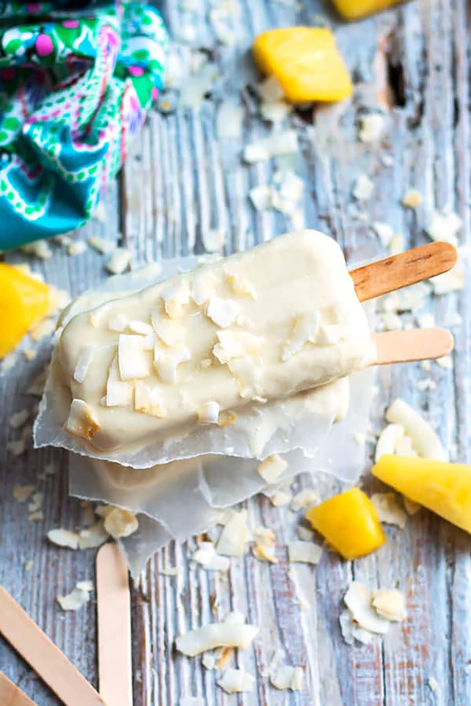 Non-Alcoholic Piña Colada Popsicles