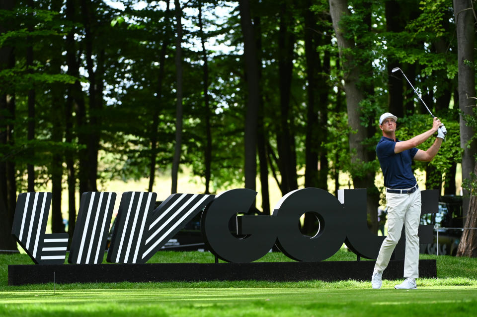 Hudson Swafford is one of three LIV Golf players seeking to compete in this week's FedEx Cup playoffs. (Joe Maher/LIV Golf/Getty Images)